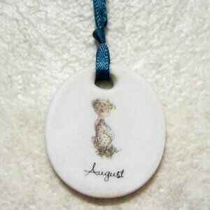 Vintage Precious Moments AUGUST Birthday Month Necklace Pendant